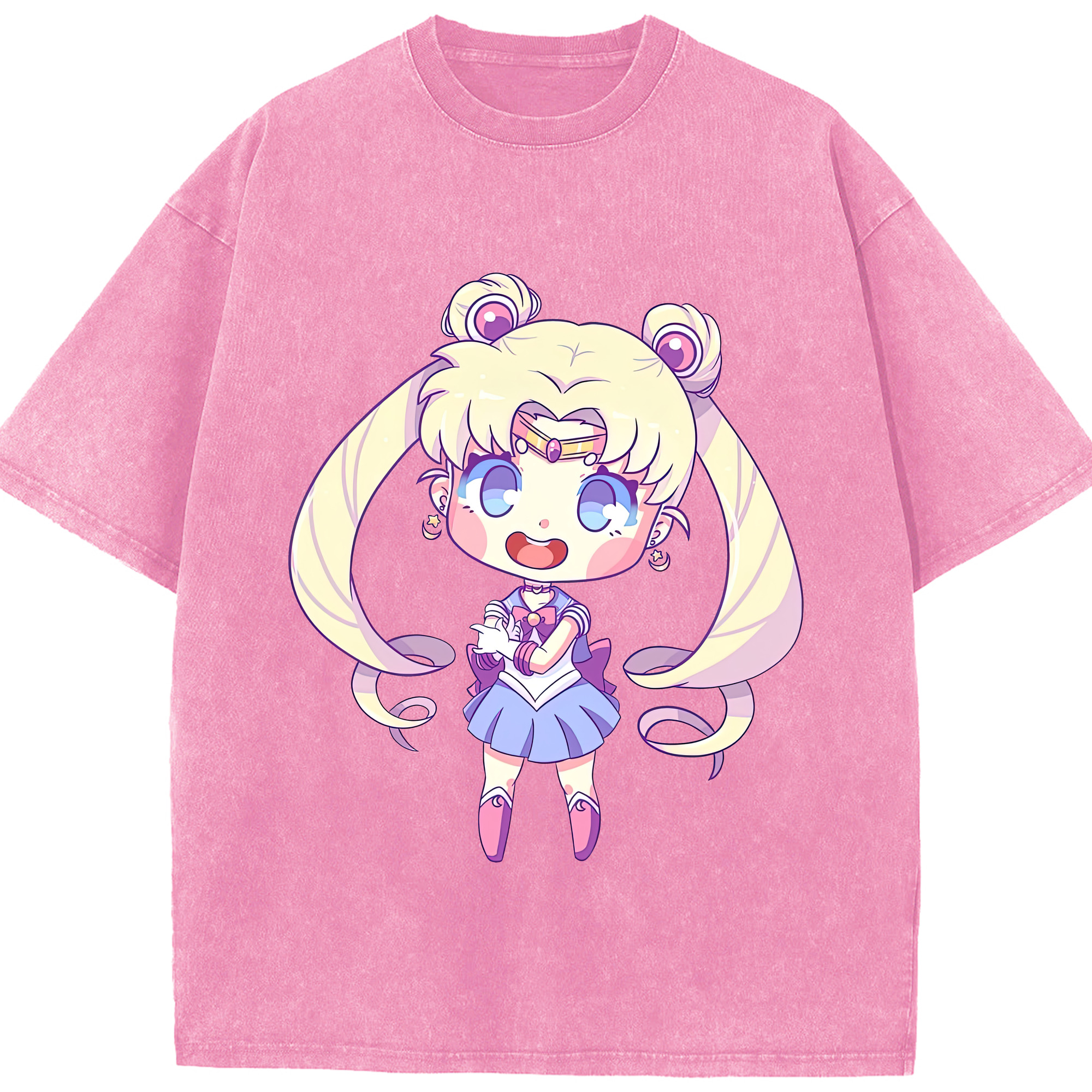 （画像用） 美少女戦士セーラームーン 月野 うさぎ つきの うさぎ Sailor Moon Tsukino Usagi 綿100% ヴィンテージ風 半袖Tシャツ（フロントプリント）